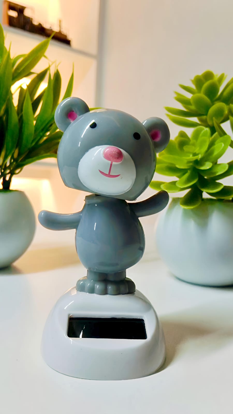 Solar Powered Dancing Grey Bear
